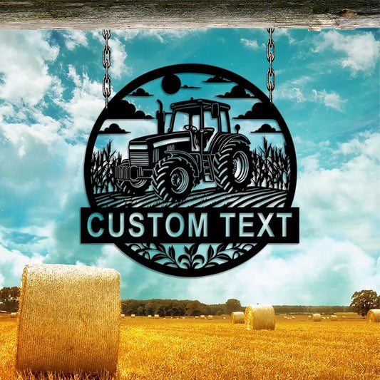 Custom Tractor Metal Sign, Personalized Tractor Wall,Farmhouse Decor, Tractor Name Sign, Gift for Farmer, Barn wall art, Dad Gift, Home Sign
