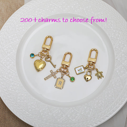 custom charm keychains, charm keychain, Birthstone keychain, pendant keychains,bag charms, Women Bag Accessories, keychain,Gift for Her