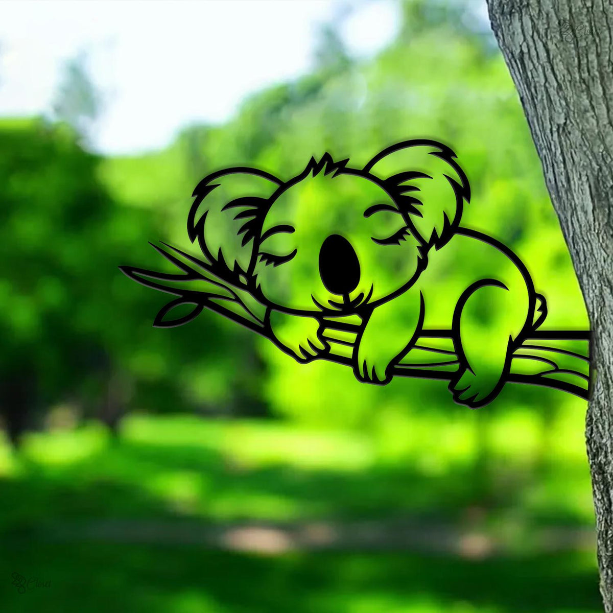 Cute Koala Metal Wall Art, Sleeping Koala Tree Branch Decor, Animal Sign, Koala wall art, Cute animal decor, Sleeping koala sign, Home Gift