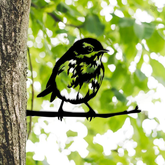 Metal Bird on Branch Wall Art, Garden Nature Decor, Tree Branch Bird Decor, Metal wildlife art, Forest animal art, Bird on branch, Home Gift