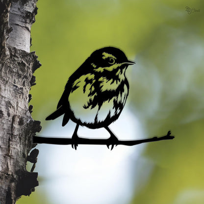 Metal Bird on Branch Wall Art, Garden Nature Decor, Tree Branch Bird Decor, Metal wildlife art, Forest animal art, Bird on branch, Home Gift