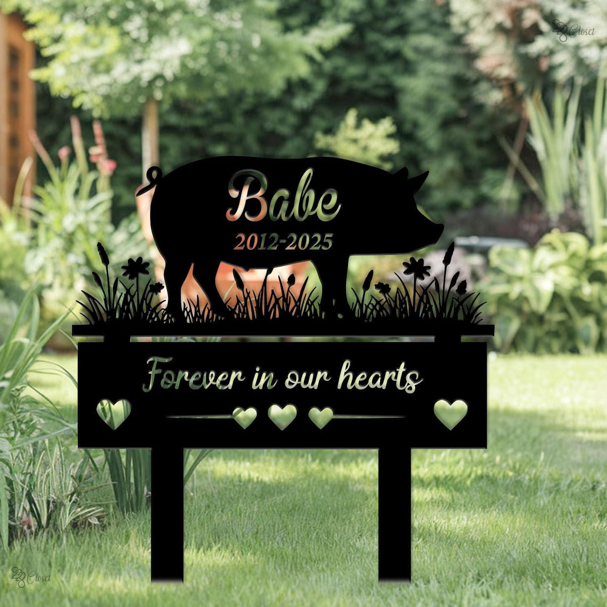 Custom Pig Memorial Sign, Personalized Pet Loss Garden, Pig Pet Memorial Sign, Remembrance Gift, Pet loss, Custom pig sign, Memorial sign