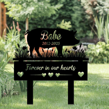 Custom Pig Memorial Sign, Personalized Pet Loss Garden, Pig Pet Memorial Sign, Remembrance Gift, Pet loss, Custom pig sign, Memorial sign