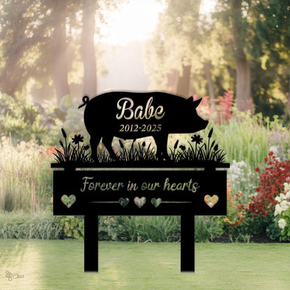 Custom Pig Memorial Sign, Personalized Pet Loss Garden, Pig Pet Memorial Sign, Remembrance Gift, Pet loss, Custom pig sign, Memorial sign