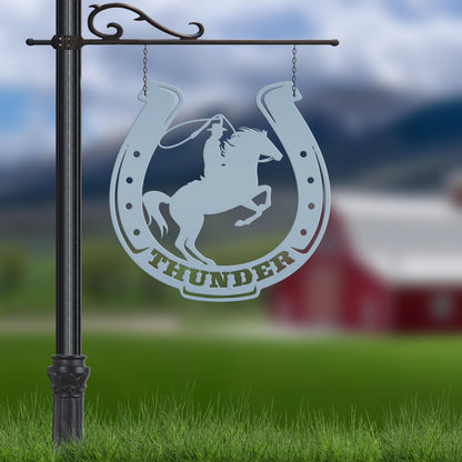 Personalized Horse Name Metal Sign- Horse Stable Name Sign