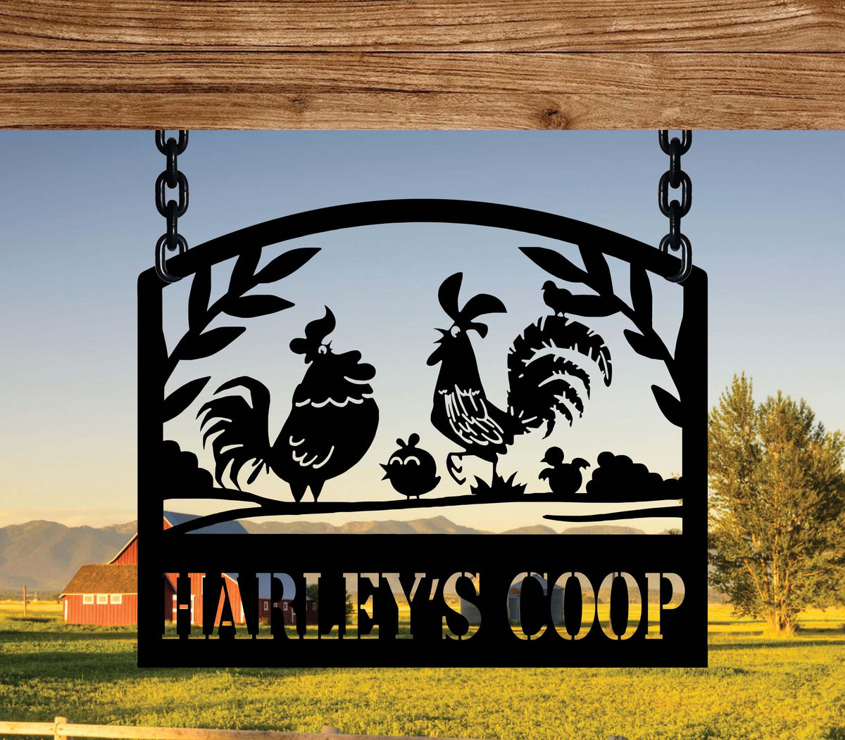 Custom Chicken Coop Metal Sign, Personalized Metal Farm Sign, Roosters and Chicks Metal, Farm animal sign, Custom barn sign, Gift for mom