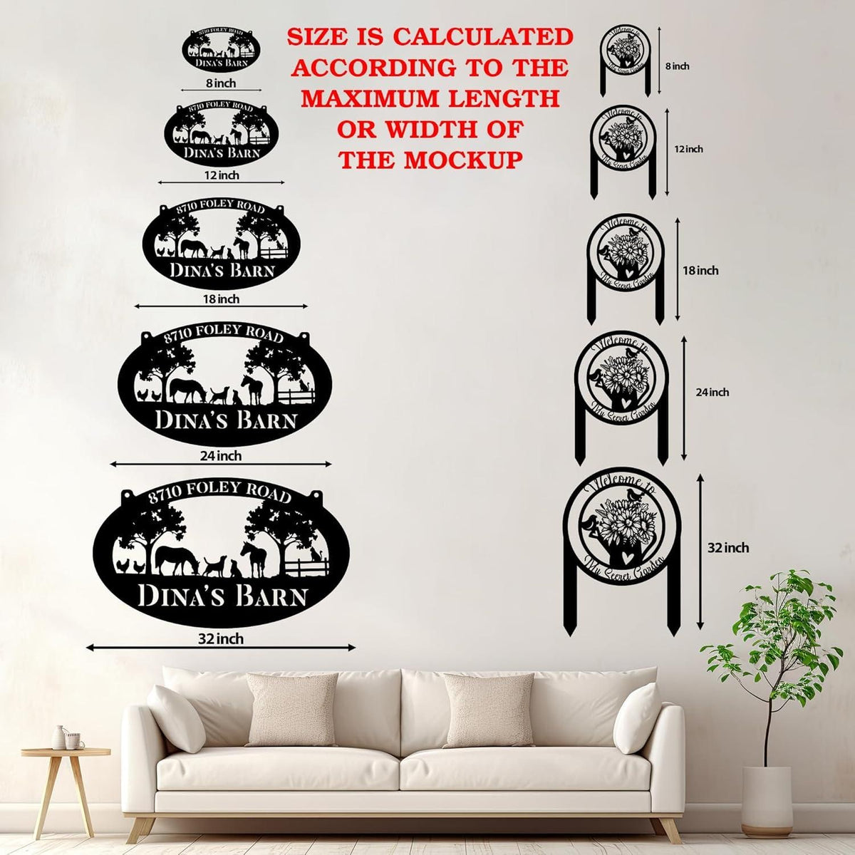 Farm Animal Metal Wall Art, Duck Horse Goat and Cow Decor for Barn, Porch or Country Home