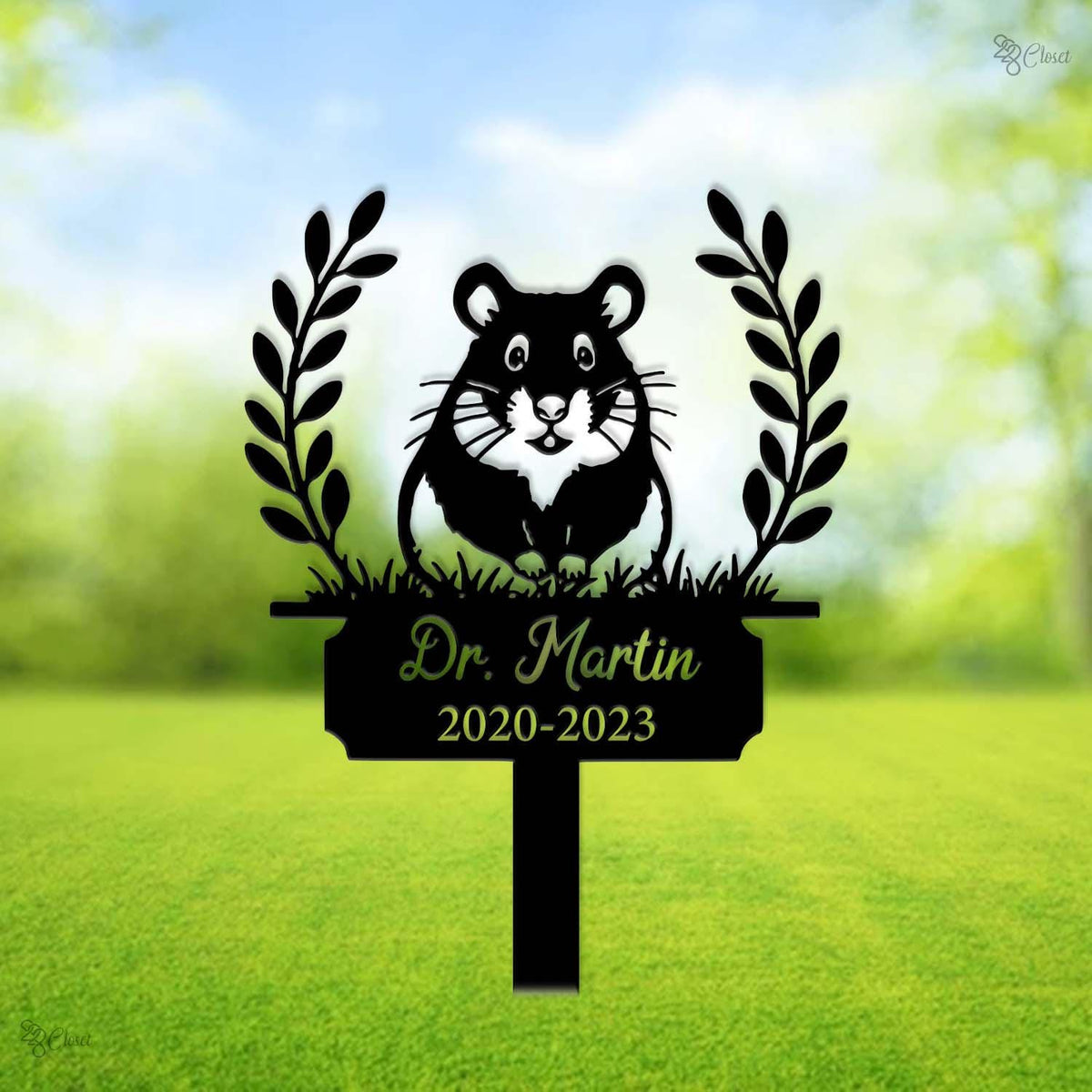 Personalized Hamster Memorial Sign, Memorial Stake, Pet Loss Gift, Hamster Remembrance Plaque, Hamster garden, Sympathy Gift, Pet memorial