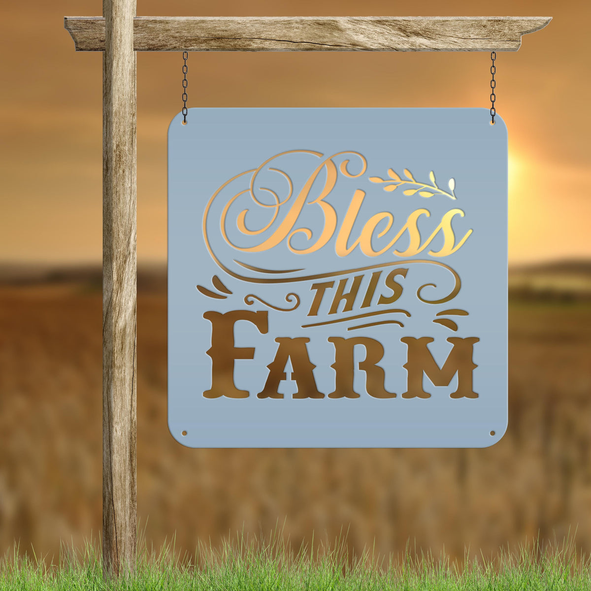Bless This Farm Metal Sign-Home Decor Sign