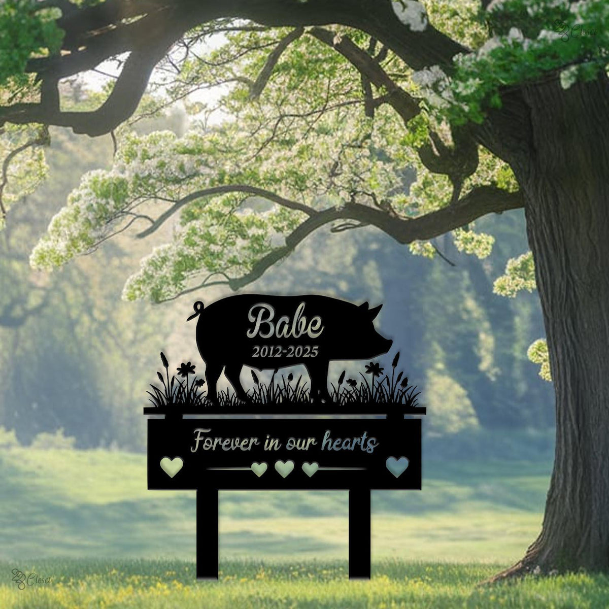 Custom Pig Memorial Sign, Personalized Pet Loss Garden, Pig Pet Memorial Sign, Remembrance Gift, Pet loss, Custom pig sign, Memorial sign