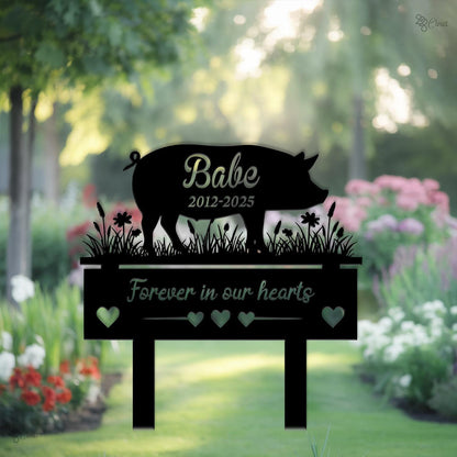 Custom Pig Memorial Sign, Personalized Pet Loss Garden, Pig Pet Memorial Sign, Remembrance Gift, Pet loss, Custom pig sign, Memorial sign