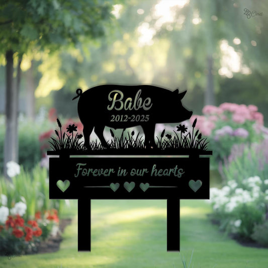 Custom Pig Memorial Sign, Personalized Pet Loss Garden, Pig Pet Memorial Sign, Remembrance Gift, Pet loss, Custom pig sign, Memorial sign
