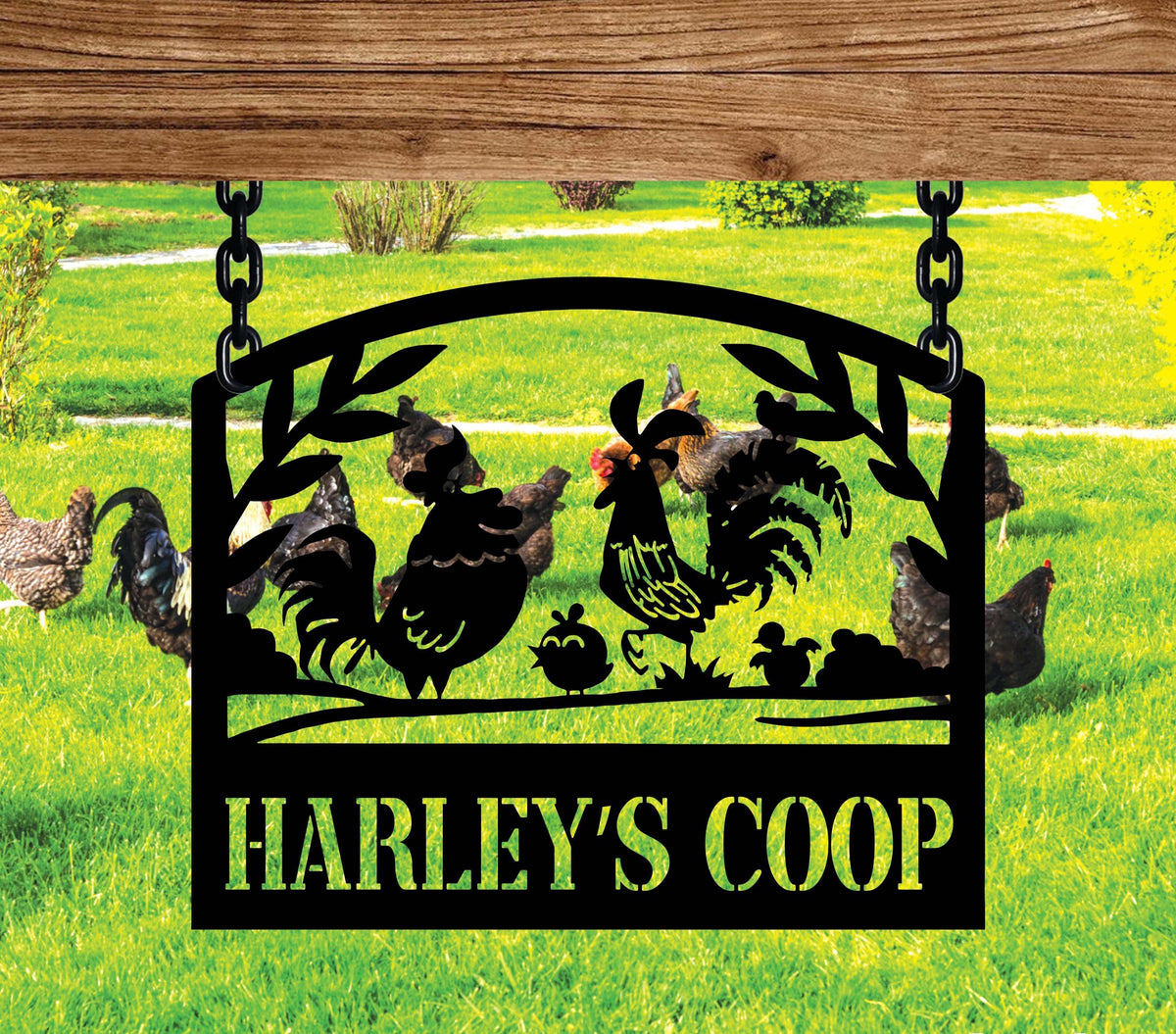 Custom Chicken Coop Metal Sign, Personalized Metal Farm Sign, Roosters and Chicks Metal, Farm animal sign, Custom barn sign, Gift for mom