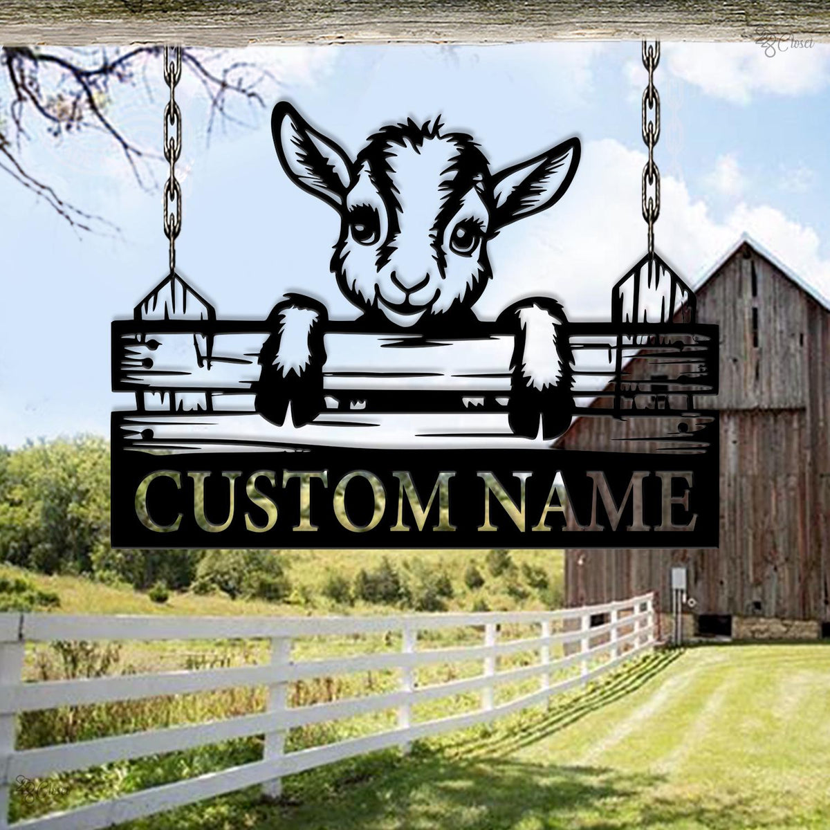 Custom Goat Farm Sign, Cute Baby Goat Name Sign, Baby Goat Metal, Baby Goat Fence Decor, Farm animal sign, Custom ranch sign, Gift for farm