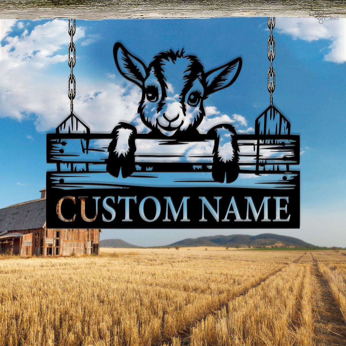 Custom Goat Farm Sign, Cute Baby Goat Name Sign, Baby Goat Metal, Baby Goat Fence Decor, Farm animal sign, Custom ranch sign, Gift for farm