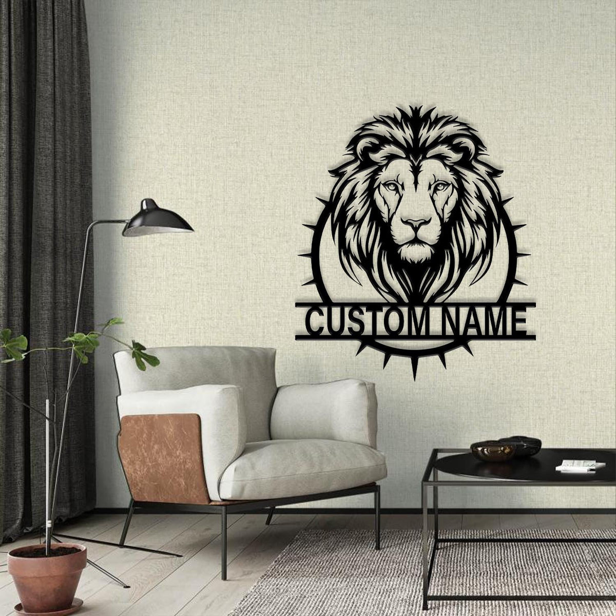 Custom Lion Head Metal Sign, Lion Head Name Sign, Birthday Gift, Gift for dad, Wildlife decor, Metal animal sign, Lion head sign, Home Decor