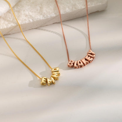 Personalized Bubble Letter Necklace, Custom 3D Name Necklace, Gold Name Jewelry for Women, Dainty Gift for Mom, Christmas Gift for Her