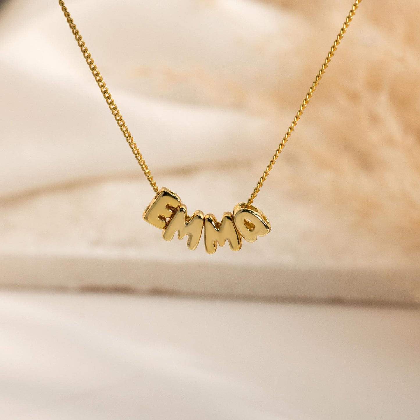 Personalized Bubble Letter Necklace, Custom 3D Name Necklace, Gold Name Jewelry for Women, Dainty Gift for Mom, Christmas Gift for Her