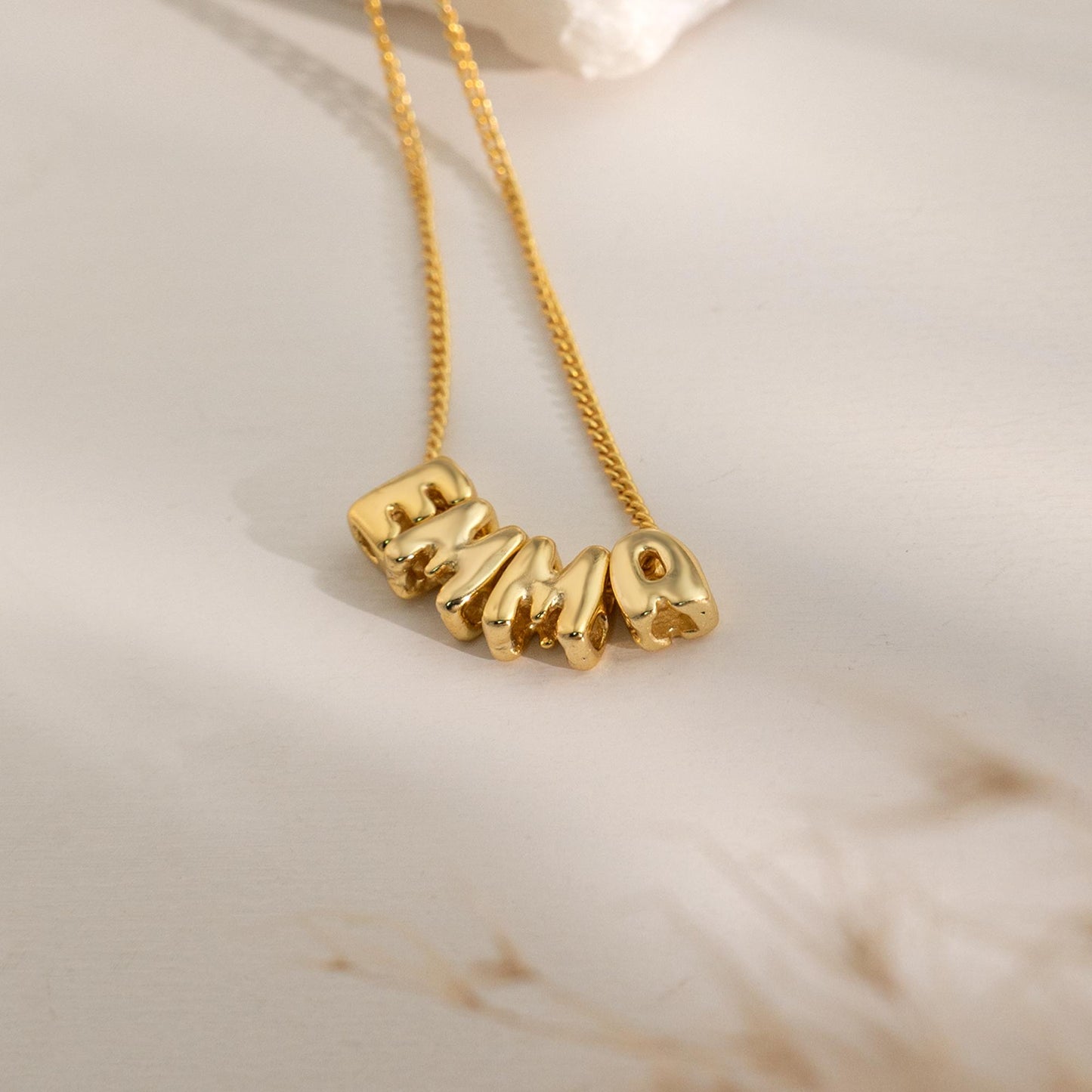 Personalized Bubble Letter Necklace, Custom 3D Name Necklace, Gold Name Jewelry for Women, Dainty Gift for Mom, Christmas Gift for Her