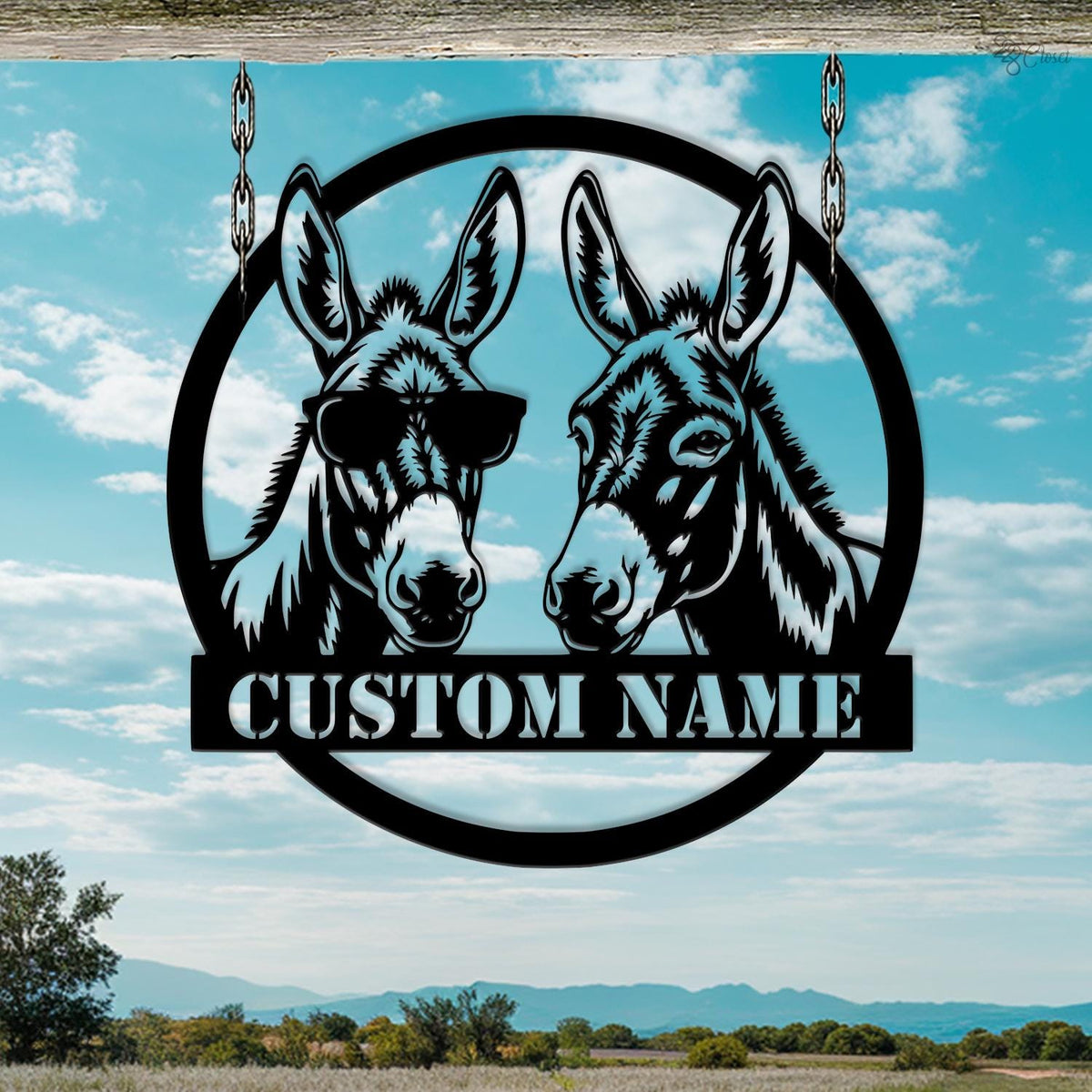 Funny Donkey Farm Sign, Custom Metal Barn Sign, Farmhouse Decor, Farmhouse Barn Decor, Donkey couple sign, Farm sign decor, Gift for farm