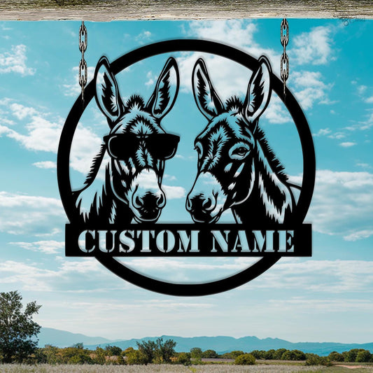 Funny Donkey Farm Sign, Custom Metal Barn Sign, Farmhouse Decor, Farmhouse Barn Decor, Donkey couple sign, Farm sign decor, Gift for farm