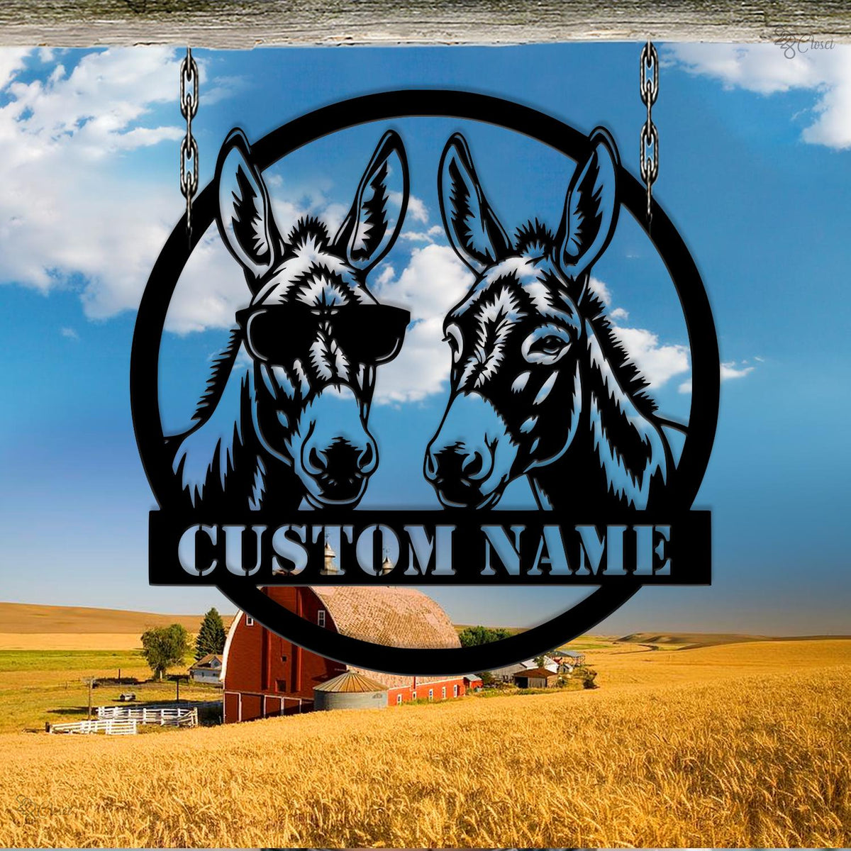 Funny Donkey Farm Sign, Custom Metal Barn Sign, Farmhouse Decor, Farmhouse Barn Decor, Donkey couple sign, Farm sign decor, Gift for farm