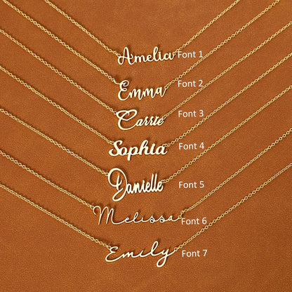 Personalized Name Necklace, Custom Signature Name Necklace, Silver Name Necklace, Perfect Birthday Gift for Her, Christmas Gift for Mom