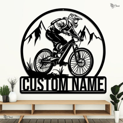 Custom Mountain Biker LED Sign, Personalized Cycling Wall Light, Bike Room Decor, Biker Gift, Gift for son, Mountain Bike LED, Cyclist Gift