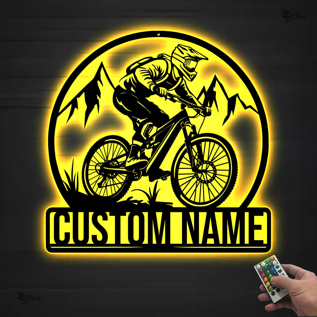 Custom Mountain Biker LED Sign, Personalized Cycling Wall Light, Bike Room Decor, Biker Gift, Gift for son, Mountain Bike LED, Cyclist Gift