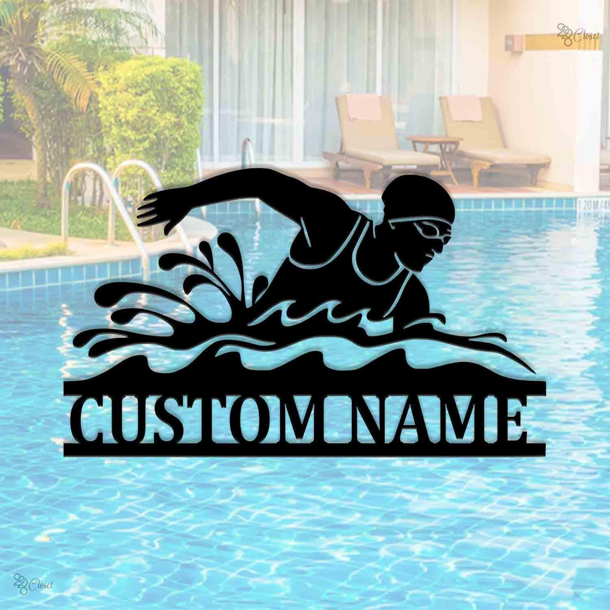 Custom Swimmer LED Metal Sign, Personalized Swimming Wall Light, Gift for daughter,Swimmer Gift, Swimming Athlete Room Decor,Swim lover gift