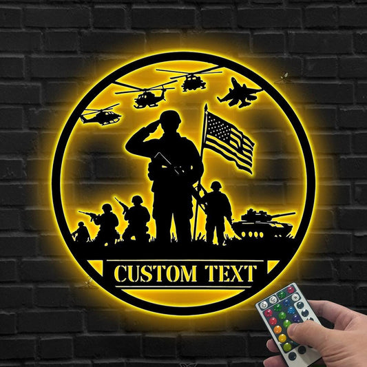 Custom Military LED Sign, Personalized Soldier Wall Light, Gift for dad, Veteran Gift, Army LED Sign,Military Service LED Wall,Military sign