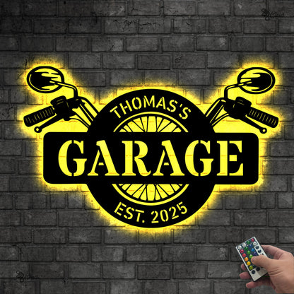 Custom Motorcycle Garage LED Sign, Personalized Biker Wall, Dad Gift, Gift for Motorcycle Lover,Biker Garage Sign,Motorcycle enthusiast gift