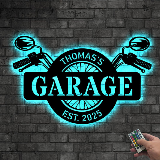 Custom Motorcycle Garage LED Sign, Personalized Biker Wall, Dad Gift, Gift for Motorcycle Lover,Biker Garage Sign,Motorcycle enthusiast gift