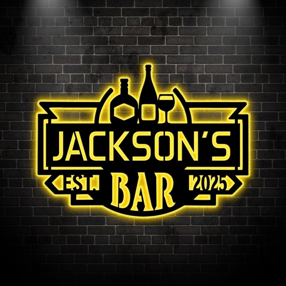 Custom Bar LED Sign, Home Bar Neon Decor, Gift for dad, Personalized Home Pub Wall,Man Cave Decor,Bar entrance sign,Bar lover gift,Home Sign