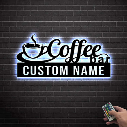 Personalized Coffee Bar Neon Sign, Coffee Lover Gift, Gift for barista, Custom Coffee & Wine Bar LED Sign,Barista Decor, Cafe sign,Home Gift