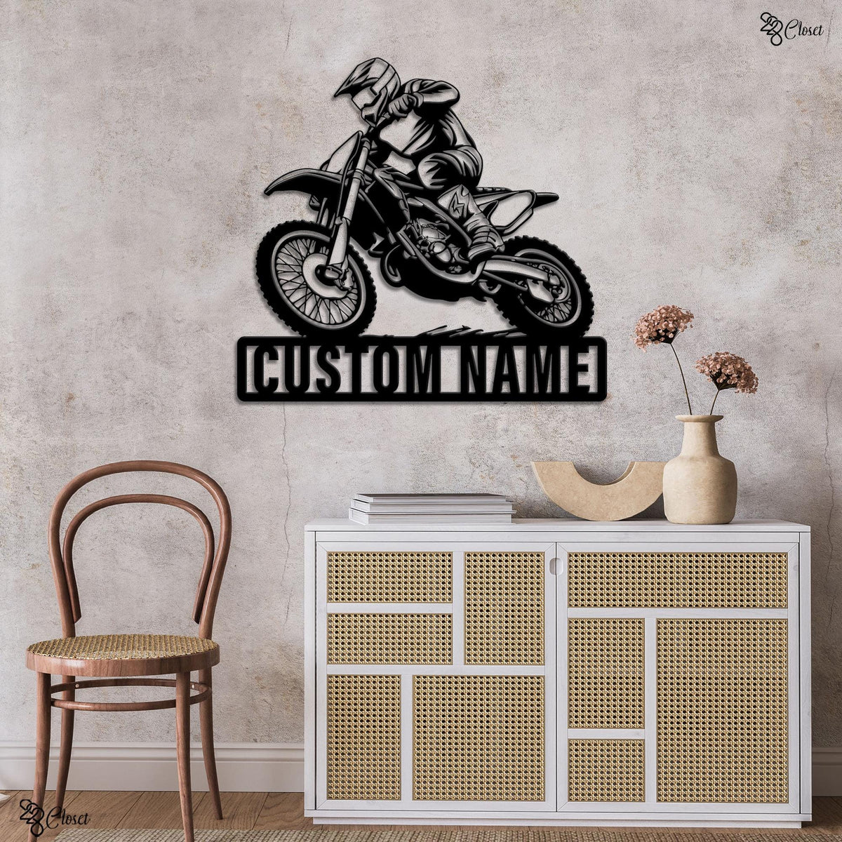 Custom Motocross LED Sign, Personalized Dirt Bike Wall Light, Gift for son, Motocross Room Decor Gift, Motocross gift, Racing bike decor