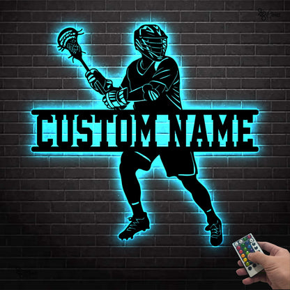 Custom Lacrosse LED Sign, Personalized Player Neon Wall, Gift for dad, Lacrosse Player Sign, Lacrosse Room Decor, Lacrosse gift, Sport sign