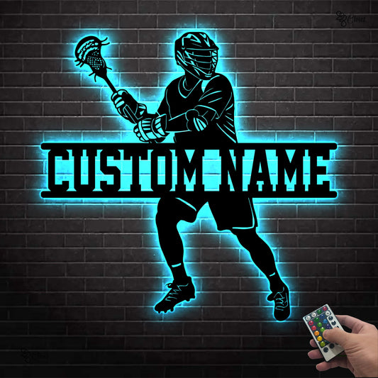 Custom Lacrosse LED Sign, Personalized Player Neon Wall, Gift for dad, Lacrosse Player Sign, Lacrosse Room Decor, Lacrosse gift, Sport sign