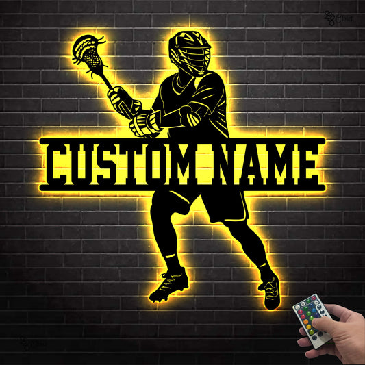 Custom Lacrosse LED Sign, Personalized Player Neon Wall, Gift for dad, Lacrosse Player Sign, Lacrosse Room Decor, Lacrosse gift, Sport sign