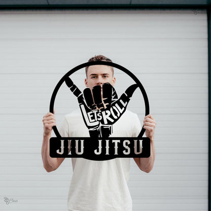 Custom Jiu Jitsu Medal Led Light,Sign for Martial Athletes, Gift for dad, Personalized BJJ Medal Holder, Jiu jitsu gift, Karate Fighter Sign