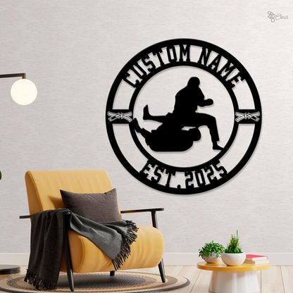 Custom Jiu Jitsu Medal Led Light,Sign for Martial Athletes, Gift for dad, Personalized BJJ Medal Holder, Jiu jitsu gift, Karate Fighter Sign