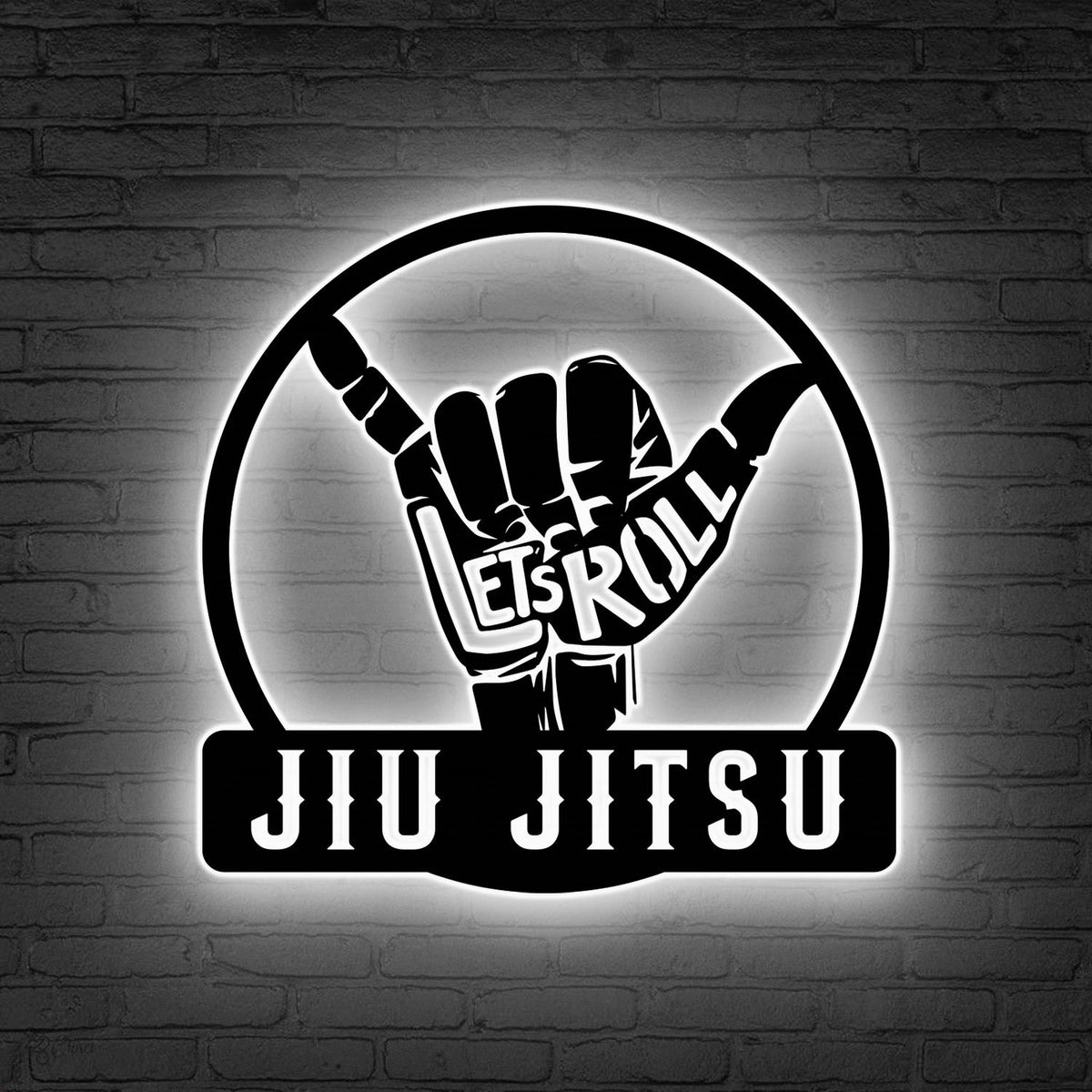 Custom Jiu Jitsu Medal Led Light,Sign for Martial Athletes, Gift for dad, Personalized BJJ Medal Holder, Jiu jitsu gift, Karate Fighter Sign