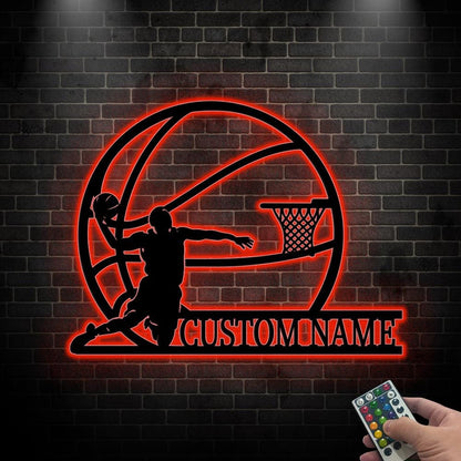 Custom Basketball LED Sign, Personalized Basketball Wall Sign, Basketball Wall for Athletes, Basketball led sign,Gift for son,Basketball art