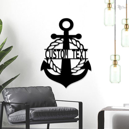 Custom Navy Anchor LED Metal Sign, Personalized Sailor Wall Light, Gift for dad, Navy Gift with Ship Sign, Sailor sign, Navy graduation gift