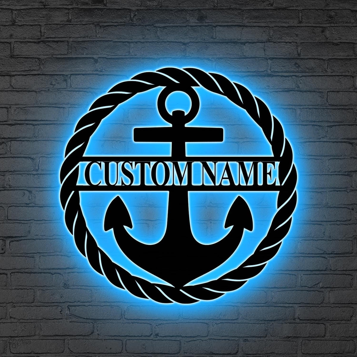 Custom Navy Anchor LED Metal Sign, Personalized Sailor Wall Light, Gift for dad, Navy Gift with Ship Sign, Sailor sign, Navy graduation gift