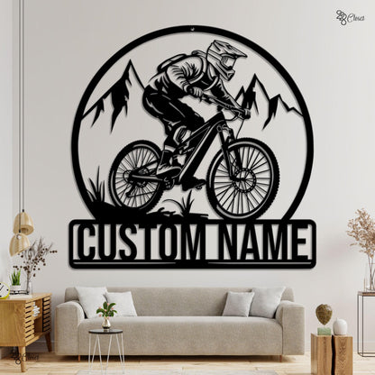 Custom Mountain Biker LED Sign, Personalized Cycling Wall Light, Bike Room Decor, Biker Gift, Gift for son, Mountain Bike LED, Cyclist Gift