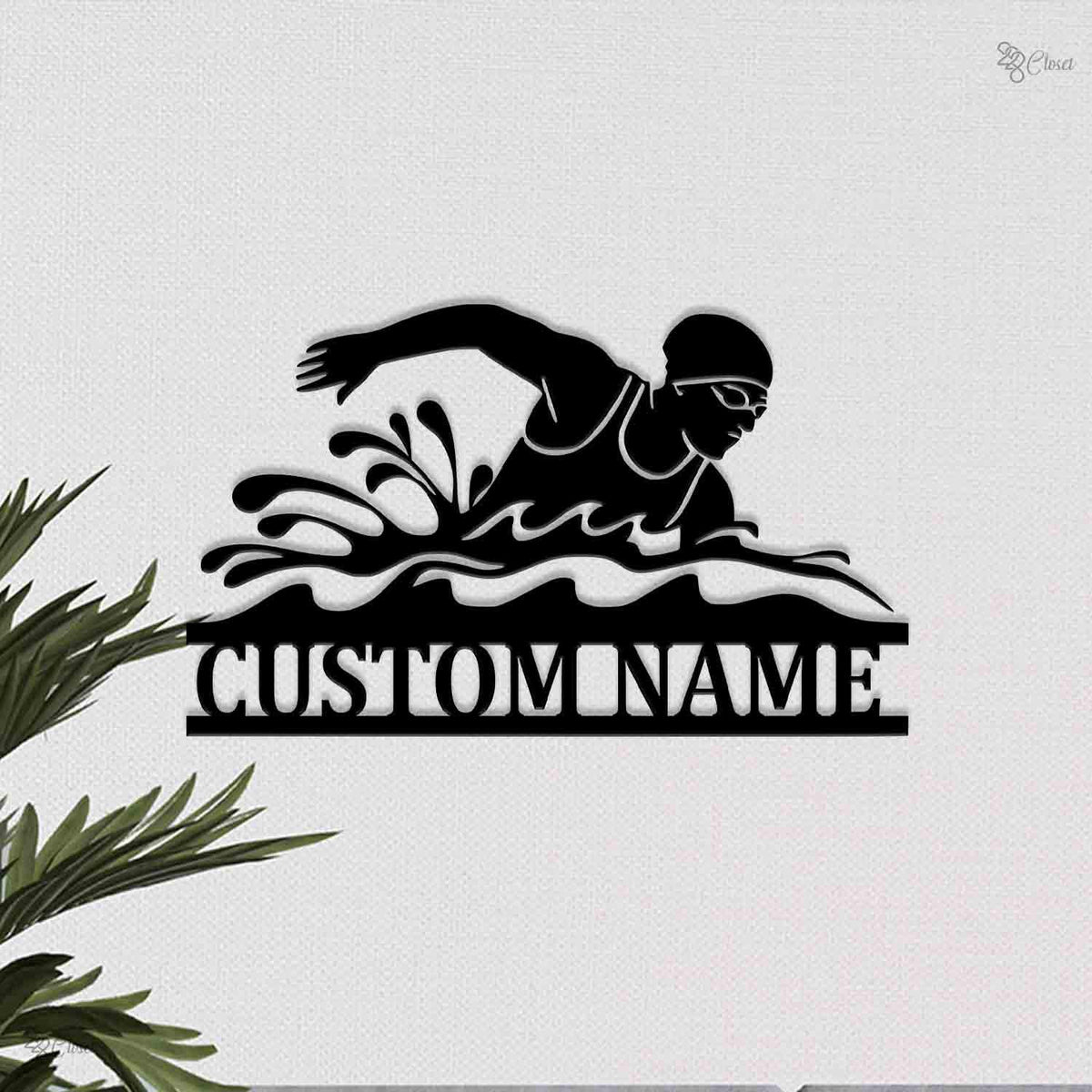 Custom Swimmer LED Metal Sign, Personalized Swimming Wall Light, Gift for daughter,Swimmer Gift, Swimming Athlete Room Decor,Swim lover gift