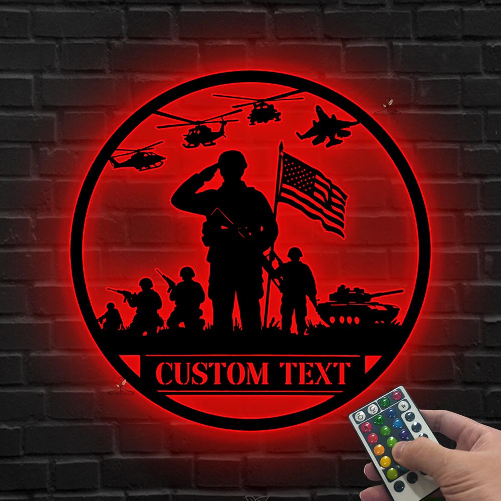 Custom Military LED Sign, Personalized Soldier Wall Light, Gift for dad, Veteran Gift, Army LED Sign,Military Service LED Wall,Military sign