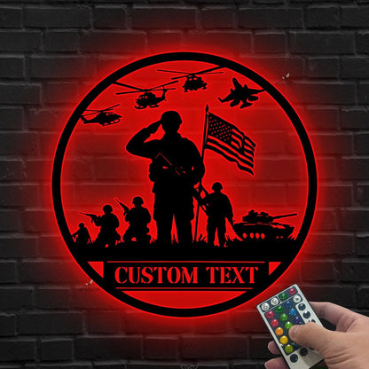 Custom Military LED Sign, Personalized Soldier Wall Light, Gift for dad, Veteran Gift, Army LED Sign,Military Service LED Wall,Military sign