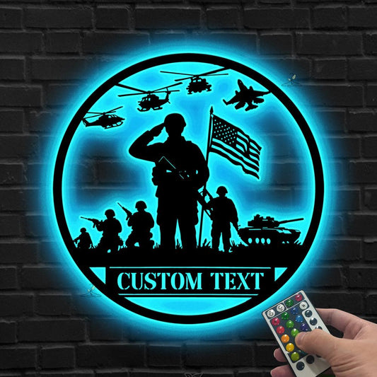 Custom Military LED Sign, Personalized Soldier Wall Light, Gift for dad, Veteran Gift, Army LED Sign,Military Service LED Wall,Military sign